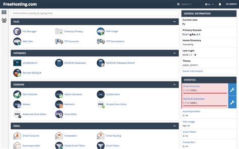 Free Hosting With cPanel .